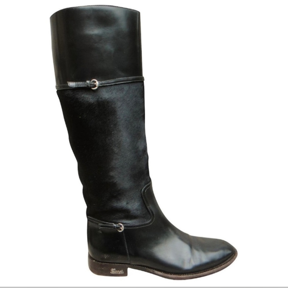 Gucci Elegant Black Over the Knee Riding Boots